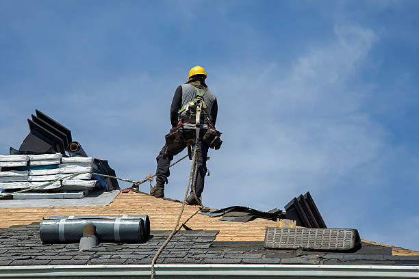 Professional Gutter Installation technician working in Elkins, AR